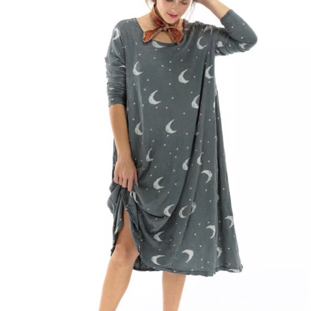 Magnolia Pearl Ozzy Moon and Stars tshirt dress 100% cotton rare